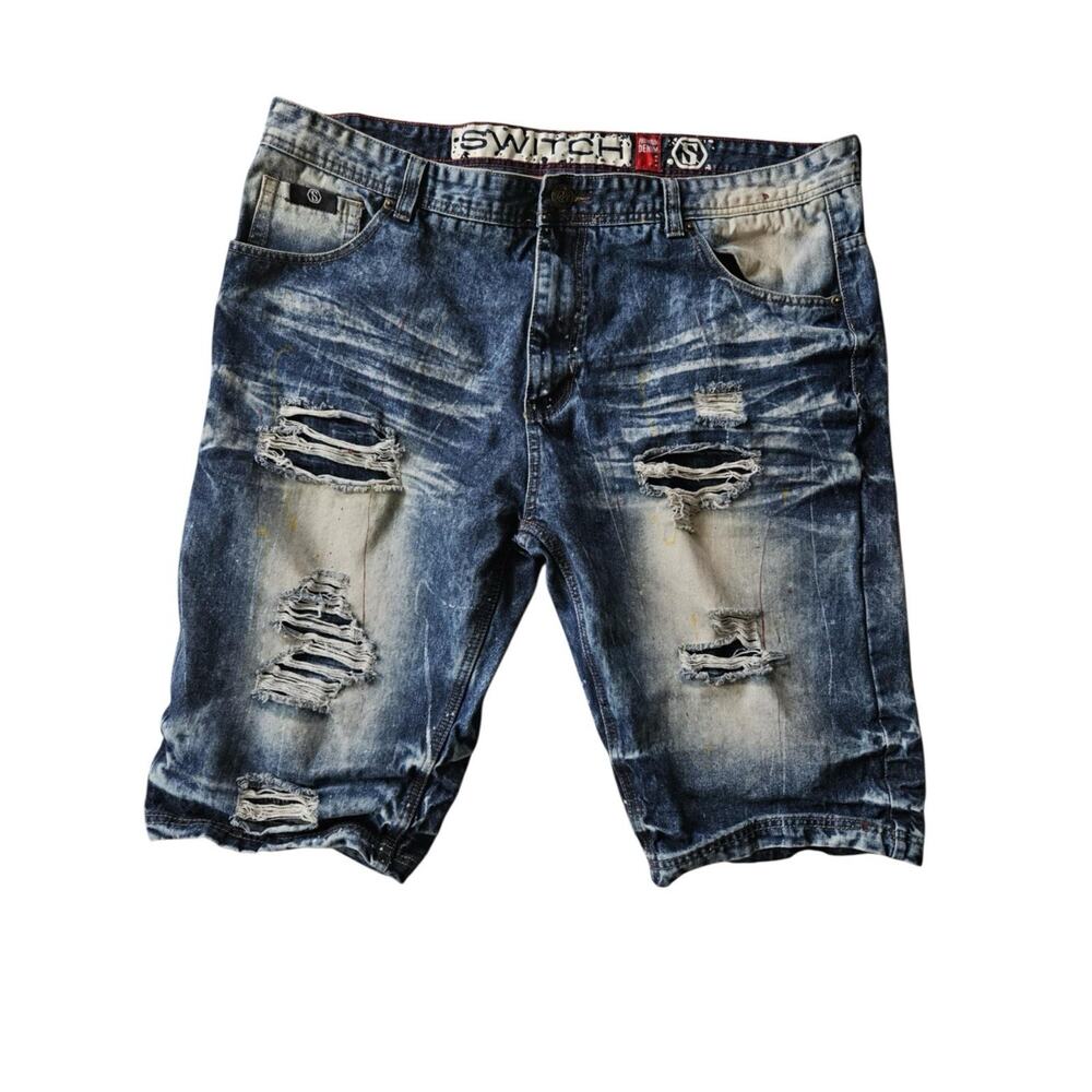 Switch Brand‎ Jean Shorts Sz 42 Vintage RARE Blue Jean Shorts Y2K